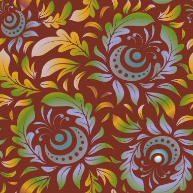 Sarı ve kırmızı renklerde kusursuz bir süs. Sıkıntılı damask desensiz arkaplan fayansı.
