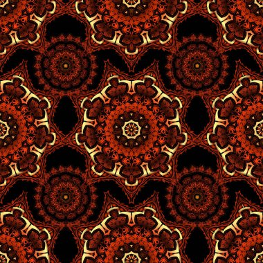 Kusursuz arka plan, grunge tarzı. Vektör çizimi. Damask desenli duvar kağıdı.