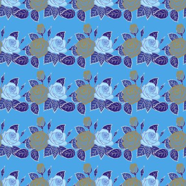 Arabesk. Klasik soyut vektör çiçek deseni turuncu, mor ve sarı renklerde. Çarpık kıvrımlı zarif yaprak ve parşömenlerin kesişmesi soyut bir çiçek süsü oluşturur.