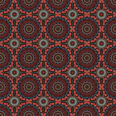 Vektör tarzı süs. Kraliyet duvar kağıdı. Siyah arkaplandaki soyut çiçekler. Damask Çiçeksiz desen.