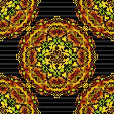 Eski dokular. Retro dijital kağıt. Kartlar için dekoratif arka plan, davetiyeler, kahverengi, yeşil ve sarı renkli web tasarımı. Vektörsüz geometrik desenler.