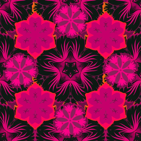 Vektorfloraler Print Rot Magenta Und Lila Farben Aquarell Nahtloses Muster — Stockvektor