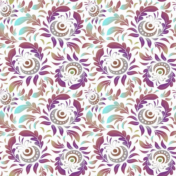 Wallpaper Baroque Seamless Vector Background Green Purple Pink Colors Floral — Stock Vector