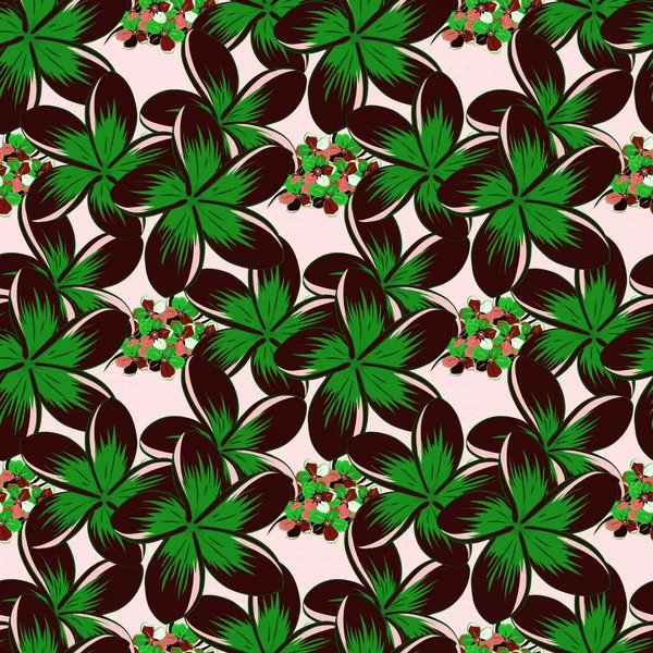 Motif Floral Sans Couture Avec Fleurs Plumeria Floraison Feuilles Dans — Image vectorielle