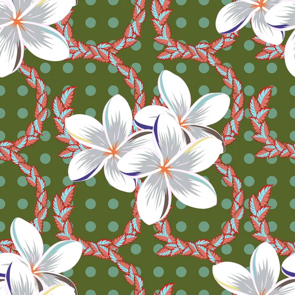 Aquarelle Motif Sans Couture Avec Des Fleurs Plumeria Beau Motif — Image vectorielle