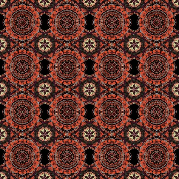아라비아식의 추상적 패턴이다 현대의 형태를 빨간색의 바다없는 — 스톡 벡터