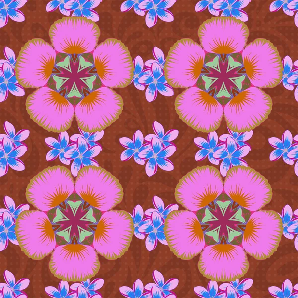 Motley Vectorillustratie Naadloos Exotisch Patroon Met Vele Geverfde Tropische Bloemen — Stockvector