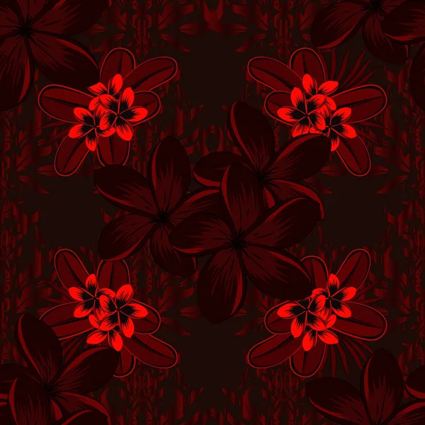 Patrón Sin Costuras Acuarela Sobre Fondo Rayado Impresión Floral Vectorial — Vector de stock