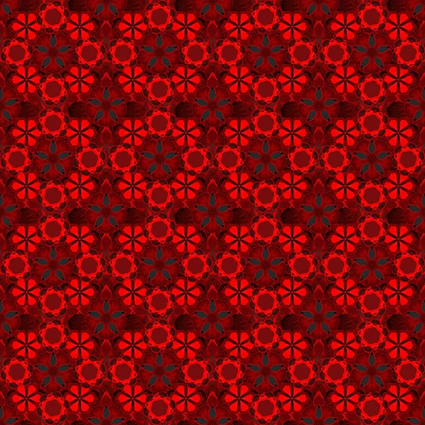 伝統的な古典的な飾り アラベスクと赤と黒の要素とオリエンタルベクトルシームレスパターン — ストックベクタ