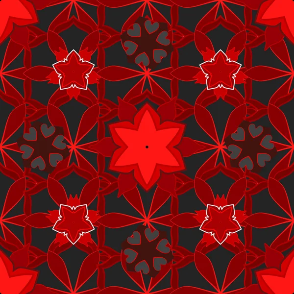 Textura Vectorial Negra Roja Rosa Líneas Abigarradas Rejillas Sin Costuras — Archivo Imágenes Vectoriales