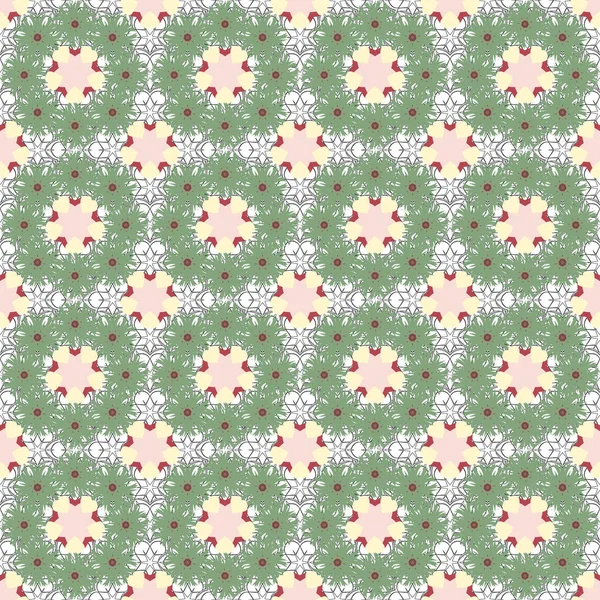 Nahtloses Muster Mit Handgezeichneten Blumen Vector Schönen Hintergrund Von Winzigen — Stockvektor
