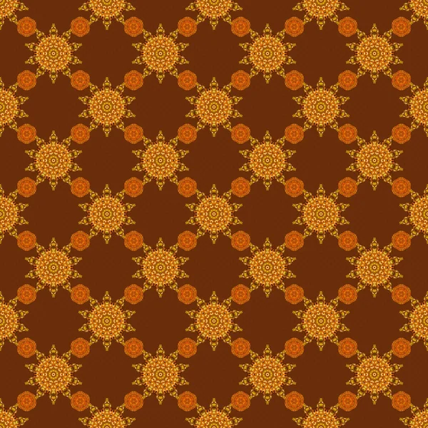 stock vector Vector seamless pattern with vintage orange, brown and red ornament.