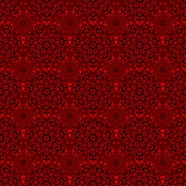 Luxuriöses Buntes Muster Mit Abstrakten Vektorelementen Schwarz Rotes Geometrisches Nahtloses — Stockvektor