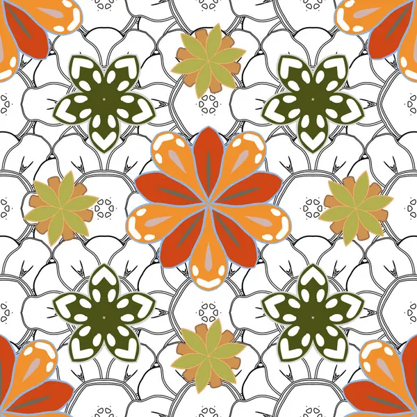 Decoración Para Tela Textil Interior Colores Amarillo Gris Verde Ilustración — Vector de stock