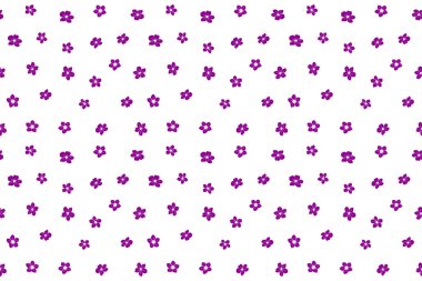 Çiçeksiz desen, klasik tarzda. Mor, mor ve pembe renkli küçük çiçekler. Ditsy tarzı. El çizimi illüstrasyon.