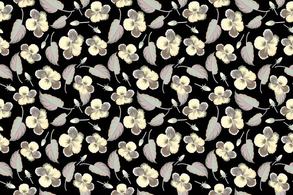 Seamless Pattern Hawaiian Aloha Shirt Seamless Design Gray Colors Black — Stock Photo, Image