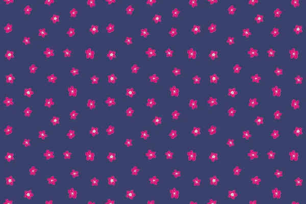 Niedliches Blumenmuster Den Kleinen Blüten Nahtloses Muster Magenta Violett Und — Stockfoto