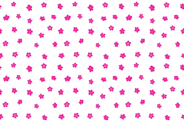 Niedliches Blumenmuster Der Kleinen Blume Nahtloses Muster Magenta Und Rosa — Stockfoto