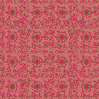 Vektör çizimi. Geometrik tekrarlayan, altıgen şekilli, pembe, kırmızı ve turuncu gradyan..