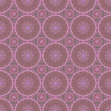 Elle çizilmiş güzel bir tasvir. Çiçek ve Mandala elementleriyle zarif pembe, siyah ve menekşe desenli..