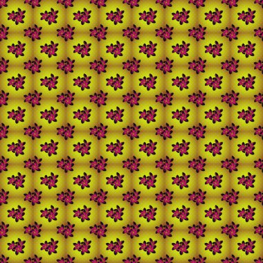 Yeşil, sarı ve gri renkli karışık tesisat çiçekleriyle geleneksel Hint çiçeksiz deseni. Vektör illüstrasyonu.