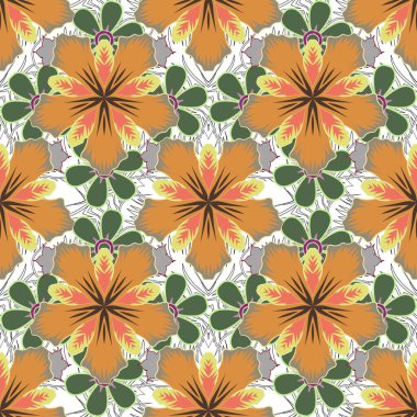 Baskı için yeşil, sarı ve turuncu pürüzsüz desen. Soyut vektör dinamiği dalgalı yüzey, hareket yanılsaması, eğrilik.