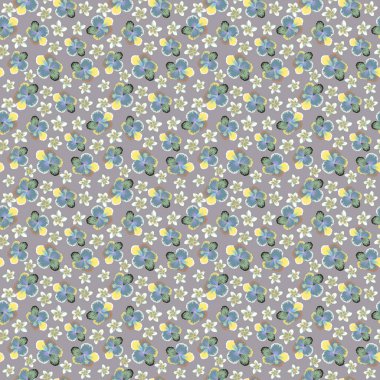 Vektör amber çiçeği, yeşil, gri ve sarı renklerde kusursuz desen..