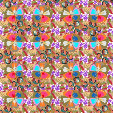 Çok renkli tropikal tarzda yaratıcı evrensel çiçek deseni. El çizimi. Modern grafik tasarımı. Soyut çiçeklerin kusursuz desenleri. Web, kart, poster, kapak, davetiye, broşür için ideal