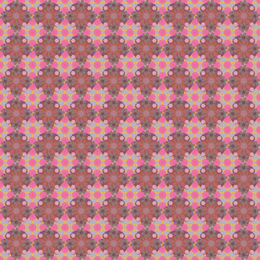 Şık çiçekli, pürüzsüz bir desen. Kahverengi, gri ve pembe renklerde desensiz çiçek deseni.