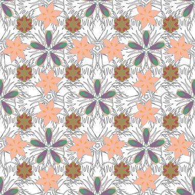 Kart, davetiye, düğün, ambalaj kağıdı için el çizimi vektör deseni. Kusursuz bej, pembe ve gri sim çizgileri, zikzak sembolü, dalgalı çizgiler, pürüzsüz doku çizgileri..