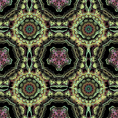 Arap tarzında soyut bir model. Kusursuz vektör arkaplanı. Çok renkli dokular. Grafiksel modern desen.