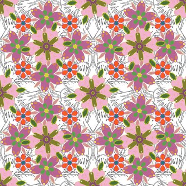 Duvar kâğıdı, davetiye, ambalaj ya da tekstil için lüks süs. Kraliyet bej, yeşil ve pembe pürüzsüz desen. Vektör illüstrasyonu.