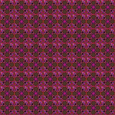 Zarif vektör klasik kusursuz desen. Kahverengi, kırmızı ve mor tekrarlayan elementlerle kusursuz soyut doku. Güzel iz..