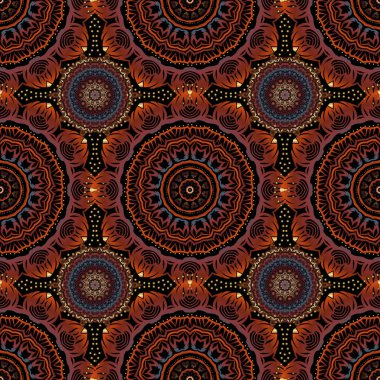 Klasik lüks, eski moda İspanyol süsü, duvar kağıtları, tekstil ve ambalaj için kraliyet Victoria dönemi dikişsiz dokusu. Zarif çiçekli barok şablonu. Vektör damaskesiz desen elementleri.