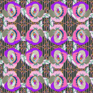 Küçük renkli çiçekler. Sarı ve yeşil çiçekli bahar çiçekleri. Motley illüstrasyonu. Küçük çiçekte sevimli bir şekil. Moda baskıları için zarif bir şablon.