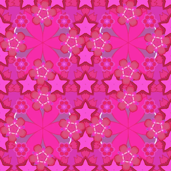 Patrón Sin Costuras Colores Violeta Magenta Rosa Diseño Vectorial Islámico — Vector de stock
