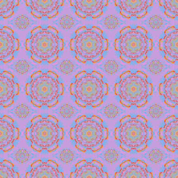 Elegante Naadloze Patroon Met Bloemen Mandala Elementen Mooi Violet Roze — Stockvector