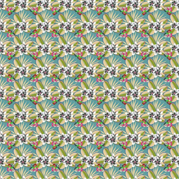 Flores Abstractas Vectoriales Estilo Multicolor Moda Patrón Hawaiano Tropical Natural — Vector de stock