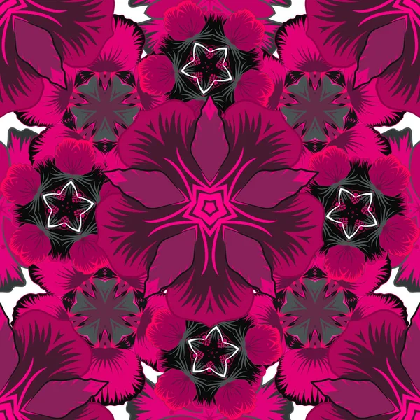 抽象的なモトリー装飾とベクトルシームレスパターン パープル マゼンタ ピンクの質感 — ストックベクタ