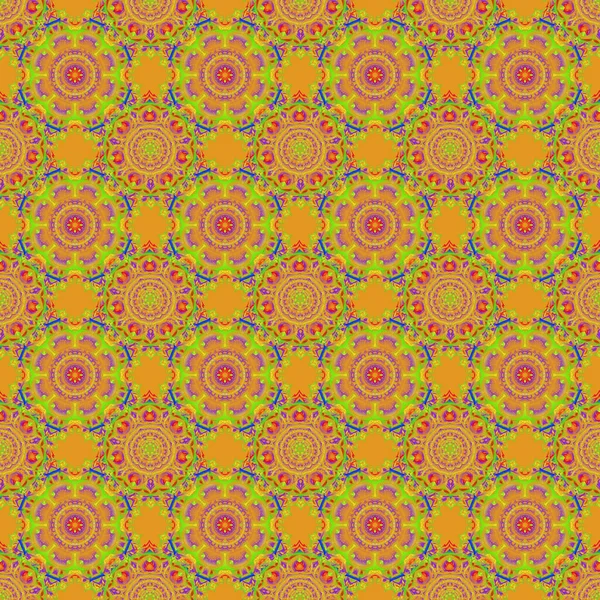 Motif Royal Floral Médiéval Illustration Vectorielle Violet Vert Jaune Motif — Image vectorielle