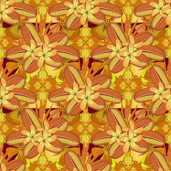 Belles Fleurs Plumeria Aquarelle Peinture Lumineuse Inspirée Impression Florale Motif — Image vectorielle