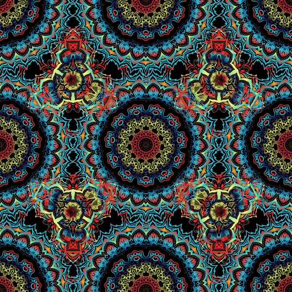 Braune Rote Und Blaue Textur Abstraktes Muster Arabischen Stil Nahtloser — Stockvektor