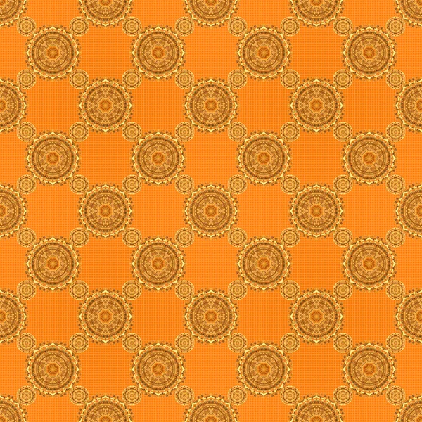 Patrón Tribal Abstracto Sin Costuras Colores Naranja Negro Amarillo Ilustración — Vector de stock