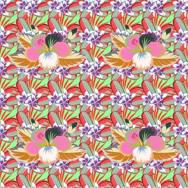 Padrão Floral Colorido Sem Costura Textura Floral Desenhada Mão Flores — Vetor de Stock