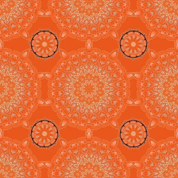 2019年冬季雪花的橙色和米黄色设计 — 图库矢量图片
