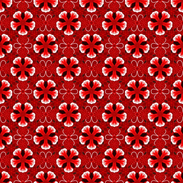 Illustration Vectorielle Papier Peint Paisley Damassé Rouge Noir Rose Fond — Image vectorielle