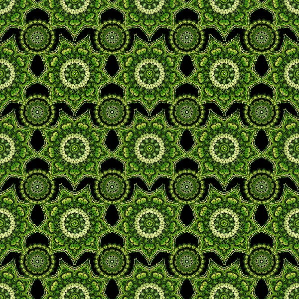 Векторная Иллюстрация Безшовный Цветочный Фон Дамаска Зеленых Тонах — стоковый вектор