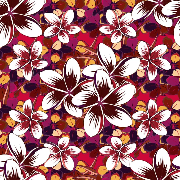Etniczny Ręcznik Stylu Henny Wektor Indyjskie Kwiaty Kwiatowe Plumeria Wzór — Wektor stockowy