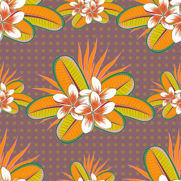 Ilustração Flor Vetorial Padrão Sem Costura Com Motivo Floral Padrão — Vetor de Stock