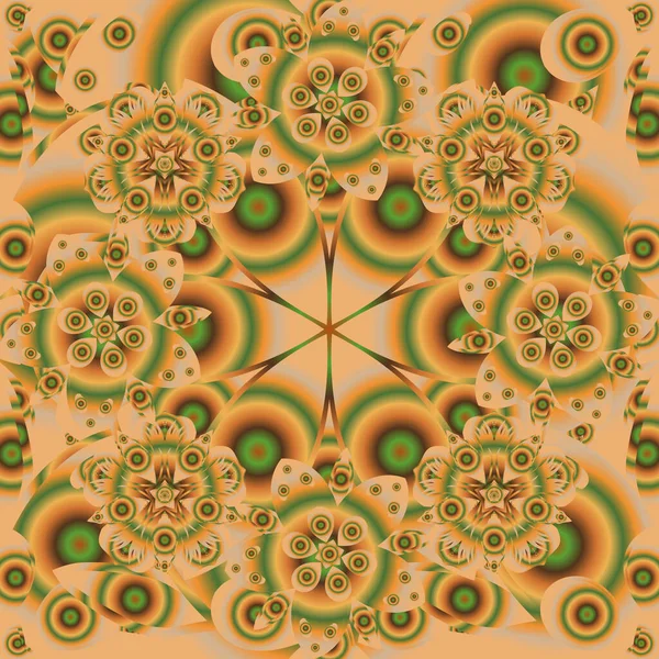 Vektorillustration Orange Gul Och Grön Sömlös Mönster Bra För Gratulationskort — Stock vektor